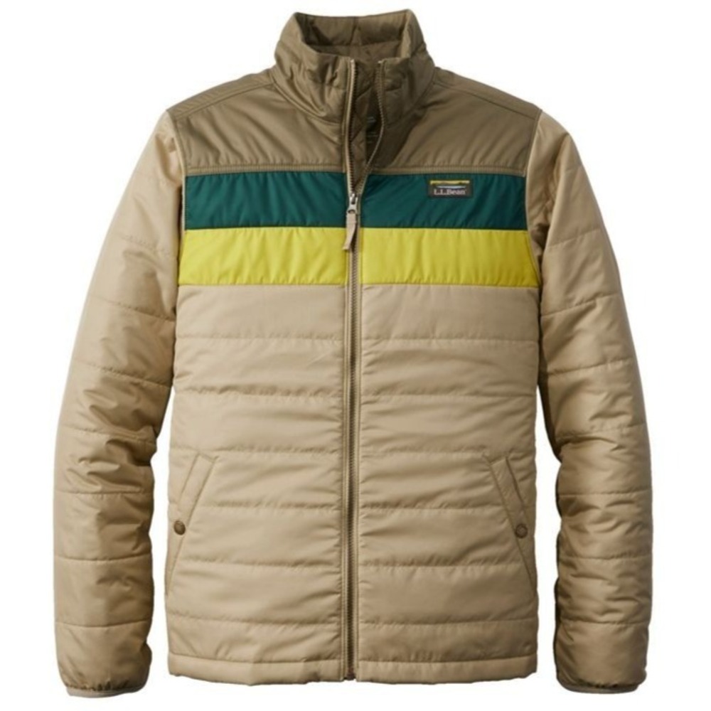 LL Bean Mountain Classic Puffer Jacket Mens XL Dark Mushroom Sandstone 512406